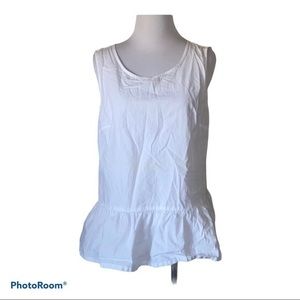 J crew women’s small bow back white peplum‎ top